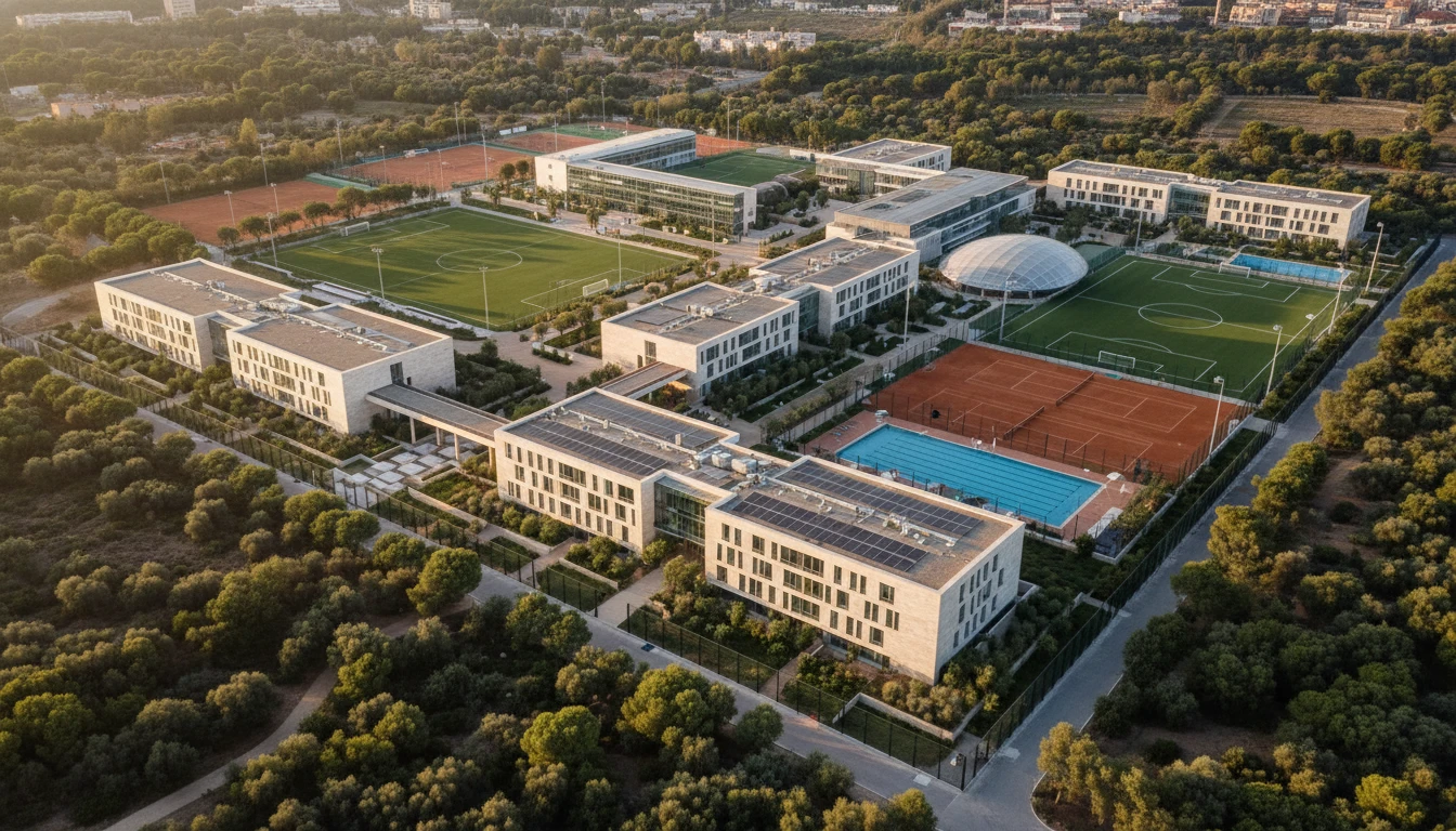 Aerial view of the Agora Barcelona campus